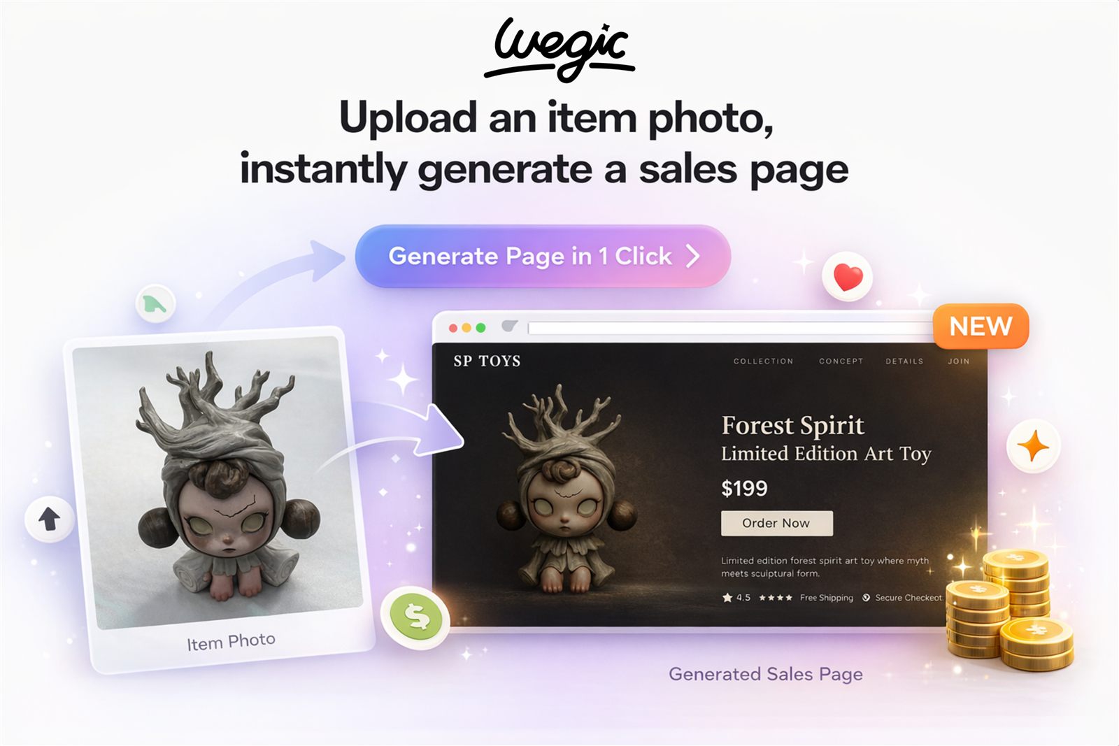 Wegic website preview across laptop and mobile screens